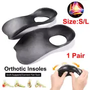 S/L Orthotic Shoe Insoles High Arch Support Inserts Plantar Fasciitis Flat Feet