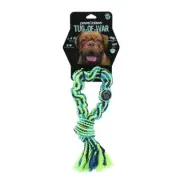 Paws & Claws Tug-Of-War Dog Pet Chew Toy 33cm Bungee Rope Loop Puppy Play BL/GRN