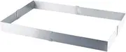 Silver Adjustable Stainless Steel Cake Pan Square Cake Pan Baking Frame for Making Sponge Cake, Mousse, Cheesecake (15 to 28 cm)