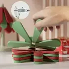Round Base Trivet Set Hot Pot Pads Christmas Tree Silicone Coaster Foldable