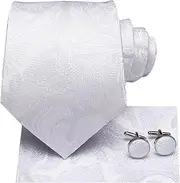 [Fitbitey] 1pcs Men's wedding tie, handkerchief, cufflink set, fashionable business tie set