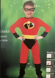 Boys Incredibles super hero costume . Size Large 10-12 Incredible Book Week