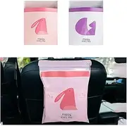 30PCS Easy Stick-On Disposable Car Trash Bags, Waterproof Leak Proof Car Garbage Bags with Strong Sticky, Portable Vomit Bags Suitable for Car, Bedroom, Office, Kitchen (Pink & Purple)