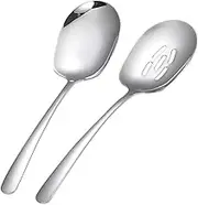 DINHEAROM 2Pcs Stainless Steel Serving Spoons Practical Food Skimmer and Strainer Scoops and Kitchen Tools for Soup Rice and Dish Serving