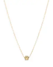 Zoe Chicco 14K Yellow Gold Itty Bitty Paw Pendant Necklace, 16