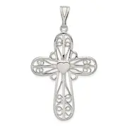 Sterling Silver Heart Cross Pendant
