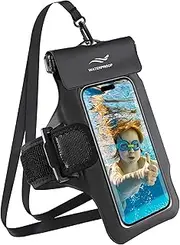 Waterproof Phone Pouch, Floating Waterproof Phone Case for iPhone 15 14 13 12 Pro Max XS Samsung up to 7.0", Waterproof Cell Phone Dry Bag with Arm Band for Beach Surfing Kayaking Travel