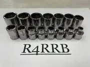 Snap-on Tools USA NEW 15pc 3/8" Drive METRIC FDX Shallow Socket Set 215YFSMY