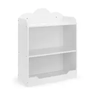 Design Square Liam Kids Furniture 2-Tier Shelf Bookcase Cloud Design Display Cabinet - White