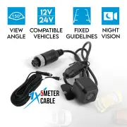 Elinz Mini CMOS 4PIN Car Reversing Camera Rear View IR Night Vision 12V/24V 5M Cable
