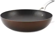 [Anolon] Nouvelle Copper Luxe Hard Anodised Non stick Cookware 30cm Stirfry, Frying Pan, Pots and Pans, Induction Compatible, Dishwasher Safe, Oven Safe, Sable