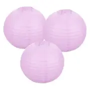 3Pcs Decorative Hanging Round Paper Lanterns 30cm/12", Light Purple