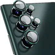 Xfilm for Samsung Galaxy S22 Ultra Camera Lens Protector, Alloy Individual Lens Protectors with Alignment Fram, Scratch Resistant HD Clear Camera Screen Protective Cover,Case Friendly (Green)