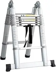 Telescoping Ladder Mult-Purpose Telescopic Ladder Folding Aluminium Extension Straight Ladder, Household Garden Building Safety Step Ladder (Size : 1.9+1.9M)