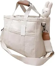 Large Diaper Bag – Multifunctional Baby Travel Tote | Canvas Nappy Bag With Adjustable Shoulder Strap, Handbag Style Portable Diaper Organizer, Laptop Pocket For Moms And Dads On The Go