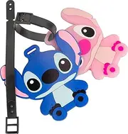 [T-Juan MM] 2 Pack Cute Silicone Luggage Tags, Bag Tag Travel ID Labels Tag for Baggage Suitcases Bags