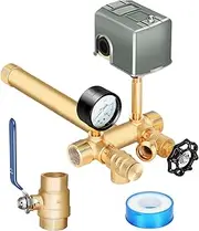 Upgrade 1"x 11"Well Pressure Tank Tee Kit for Water Well Pressure Tank, Well Tank Tee Kit with 30-50Psi Pressure Switch, Pressure Tank Tee for Well Pressure Tank with Diameters Up to 16"