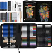 Prina 76 Pack Drawing Set Sketching Kit, Pro Art Supplies with 3-Color