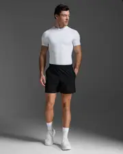Core Compression Short Sleeve, 2XU, XL, White/No Logo, Male