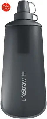 Peak Series Collapsible Squeeze Water Bottle 650ml Portable Lightweight Dark Gre