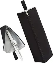 Hair Tool Bag, Heat Resistant Waterproof Flat Iron Holder, Portable Zippered Hot Tools Travel Bag with Hanging Rope for Home, Travel, 11.8x4.7 inch