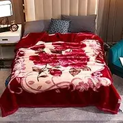 Korean Mink Blanket Fleece Plush Throw Blanket Soft and Warm All Seasons Throw 2 Ply Reversible Raschel Bed Mink Blankets for Adults