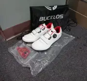 NEW -Bucklos -WHITE- B718 Lock-Free Cycling Shoes Size 7.5