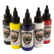 Airbrush Extreme Air Paint 5 pack - 2-Ounces Bottles of Black, White, Red, Bl...