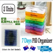 2x Pill Box Dispenser 7 Day am pm 7 Medicine Travel Case Pill Box Organiser