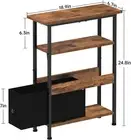 Narrow Side Table End Table with 1 Fabric Drawer Bedside Entryway Rustic Brown