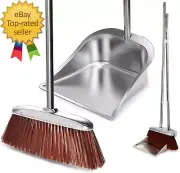 Broom and Dustpan Set for Home 56" Kitchen Broom with Dustpan Combo Set Heavy
