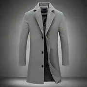 Men's Winter Coat Wool Coat Overcoat Trench Coat Short Coat Street Business Winter Fall Polyester Thermal Warm Breathable Outerwear Clothing Apparel Casual Sol