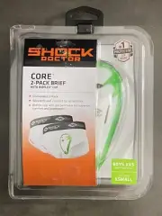 Shock Doctor Boys Core Brief (XXS) with Bio-Flex Cup (XS), White -West Sz 19-20