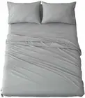 Shilucheng 4pc Microfiber Sheets Sets,King Size Cooling Bed Sheet Grey
