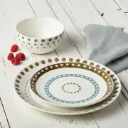 Rachael Ray Cucina Dinnerware Circles and Dot Plates, Bowls, Assorted +++