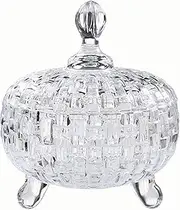 Crystal Glass Candy Jar Candy Dish, Fruit Cookies Container Jewelry Storage for Wedding Party Candy Buffet Kitchen Storage Home Decoration