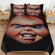 a1532 Chucky Duvet Cover Set, 3 Piece Bedding Set 86x70" Double Sided Printing Decorative Comforter Cover Set (1 Duvet Cover + 2 Pillow Shams)" jfr153