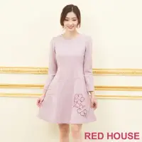 在飛比找momo購物網優惠-【RED HOUSE 蕾赫斯】花朵羊毛洋裝(粉色)