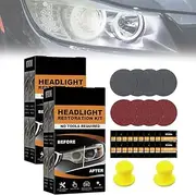 Restowipes Headlight Restoration Kit, Restowipes Headlight Cleaner Wipes, Headlight Cleaner Restoration Kit for Car,Polish Headlights Lens Restore Cleaner DIY Polishing (2Sets)