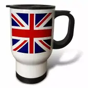 3dRose Union Jack Old British Naval Flag 14oz Stainless Steel Travel Mug