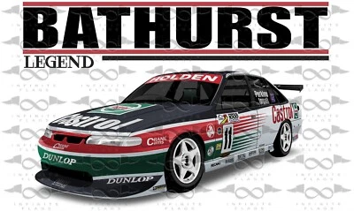Larry Perkins Russell Ingall 1997 Bathurst Holden VS Commodore flag/banner NEW