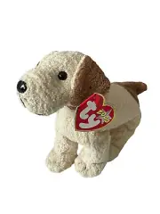 NEW TY Beanie Babies Baby Plush Stuffed Animal Rufus Tan Labrador Dog