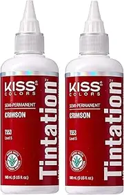 Kiss Tintation Semi-Permanent Hair Color 5 Ounce (Crimson (2 Pack))