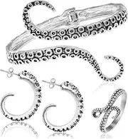 [RechicGu] Octopus Tentacle Animal Sea Ocean Hinged Open Bracelet Bangle Arm Cuff Scary Horror Goth