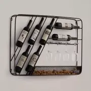 NEW Vintiquewise Vintage-Inspired Decorative Metal Wall-Mounted Wine Rack