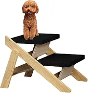 Opilroyn Foldable Dog Ramp - Non-slip 2 in 1 Pet Stairs for High Beds Wooden | Sturdy Cat Steps, Lightweight Dog Bed Stairs for Injured Dogs, Old Cats, Couch