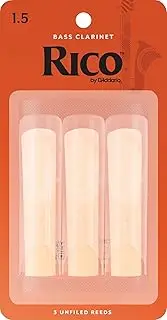 Rico Bass Clarinet Reeds, Strength 1.5, 3-pack