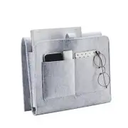 Bedside Caddy, Hanging Storage Organizer for Bed Sofa, Grey Light Grey