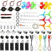Sntieecr 6 Set 131 PCS DC Motors Kit, Mini Electric Motor 1.5-3V 15000RPM with 66 PCS Plastic Gears, Shaft Propeller, Bulbs, Buzzer Sounder, Science Experiment Kit for Kid DIY STEM Engineering Project