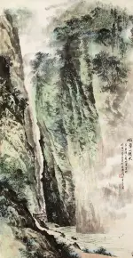 吳一峰 峨眉一線天 30X58厘米 中國畫 復制微噴畫心山水畫